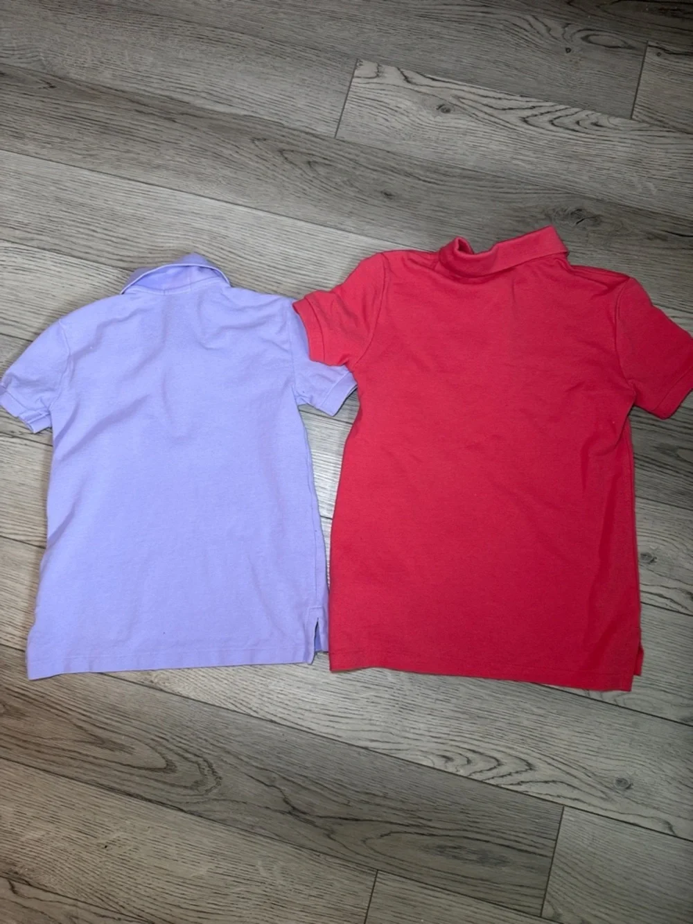 Polo Ralph Lauren LOT of 2 Kids Polo Shirts Size 7 Purple & Coral